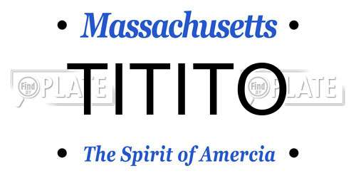 TITITO Massachusetts License Plate