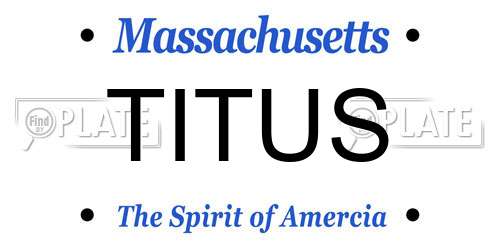 TITUS Massachusetts License Plate