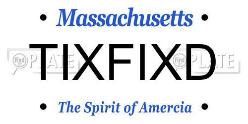TIXFIXD Massachusetts License Plate