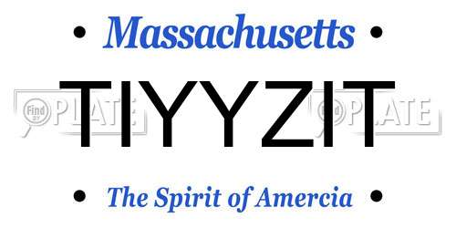 TIYYZIT Massachusetts License Plate