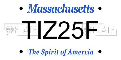TIZ25F Massachusetts License Plate