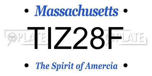 TIZ28F Massachusetts License Plate
