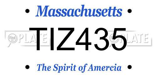 TIZ435 Massachusetts License Plate