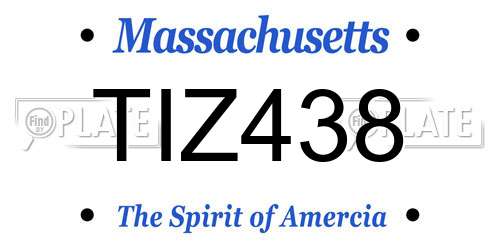 TIZ438 Massachusetts License Plate