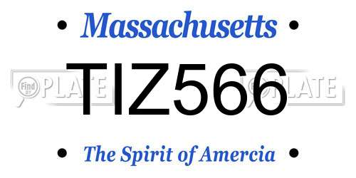 TIZ566 Massachusetts License Plate