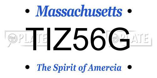 TIZ56G Massachusetts License Plate
