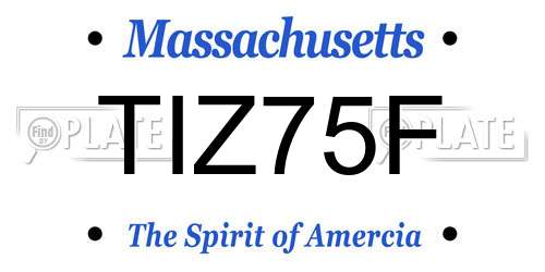TIZ75F Massachusetts License Plate