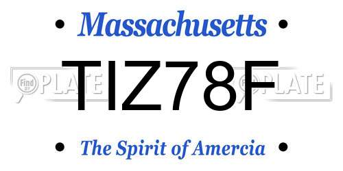 TIZ78F Massachusetts License Plate