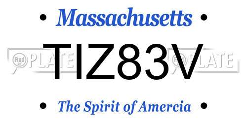 TIZ83V Massachusetts License Plate