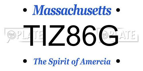 TIZ86G Massachusetts License Plate