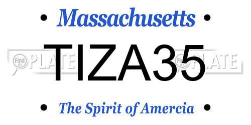 TIZA35 Massachusetts License Plate