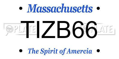 TIZB66 Massachusetts License Plate