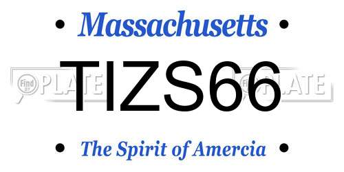 TIZS66 Massachusetts License Plate