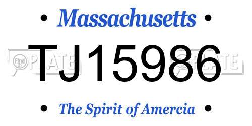TJ15986 Massachusetts License Plate