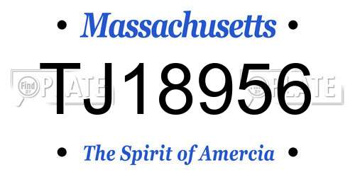 TJ18956 Massachusetts License Plate