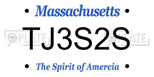 TJ3S2S Massachusetts License Plate