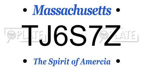 TJ6S7Z Massachusetts License Plate