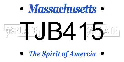 TJB415 Massachusetts License Plate
