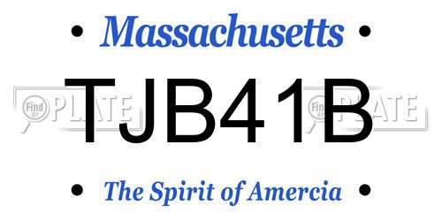 TJB41B Massachusetts License Plate