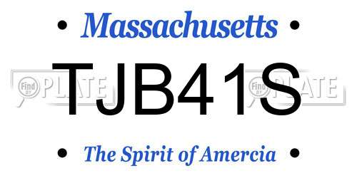 TJB41S Massachusetts License Plate