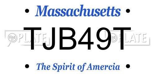 TJB49T Massachusetts License Plate