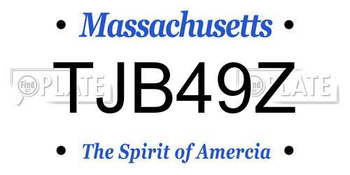 TJB49Z Massachusetts License Plate
