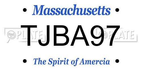 TJBA97 Massachusetts License Plate
