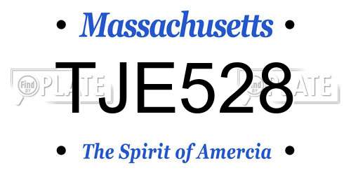 TJE528 Massachusetts License Plate