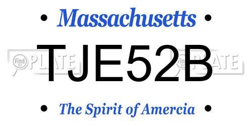 TJE52B Massachusetts License Plate