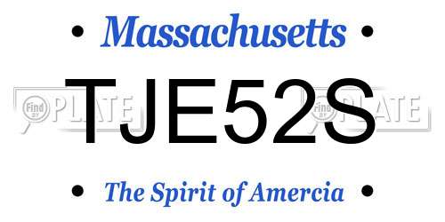 TJE52S Massachusetts License Plate