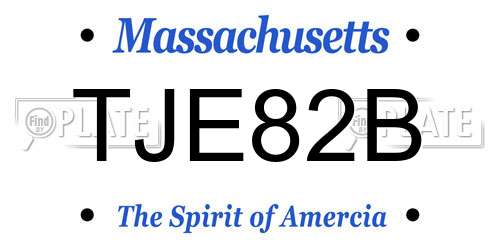 TJE82B Massachusetts License Plate
