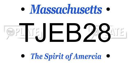 TJEB28 Massachusetts License Plate