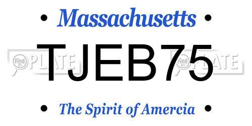 TJEB75 Massachusetts License Plate