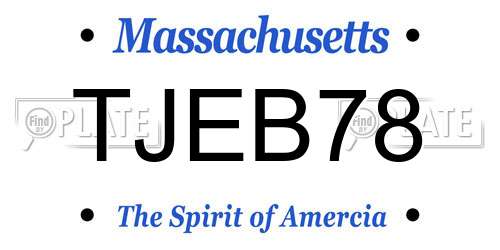 TJEB78 Massachusetts License Plate