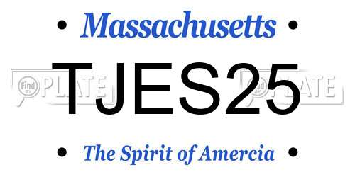 TJES25 Massachusetts License Plate