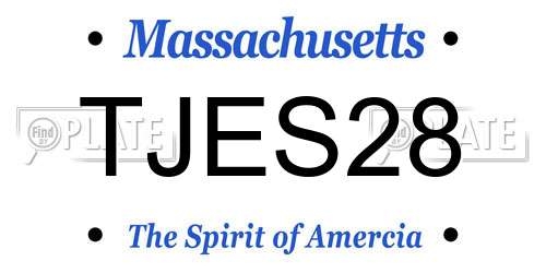 TJES28 Massachusetts License Plate
