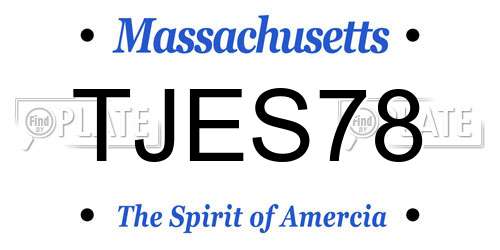 TJES78 Massachusetts License Plate