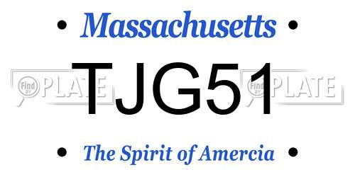 TJG51 Massachusetts License Plate