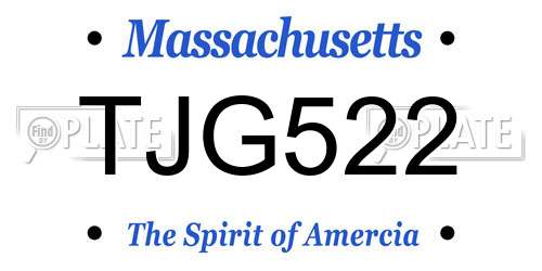 TJG522 Massachusetts License Plate