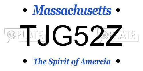 TJG52Z Massachusetts License Plate