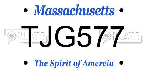 TJG577 Massachusetts License Plate