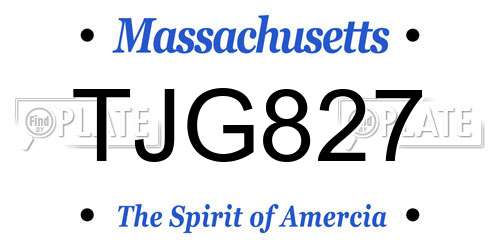 TJG827 Massachusetts License Plate