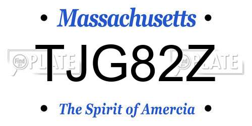 TJG82Z Massachusetts License Plate