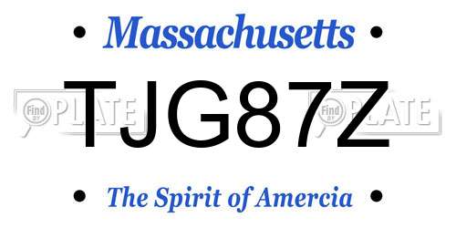 TJG87Z Massachusetts License Plate