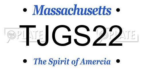 TJGS22 Massachusetts License Plate