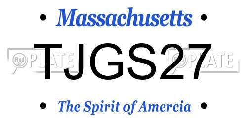 TJGS27 Massachusetts License Plate