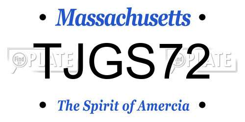 TJGS72 Massachusetts License Plate