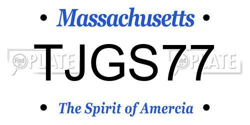 TJGS77 Massachusetts License Plate