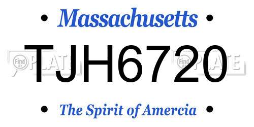 TJH6720 Massachusetts License Plate