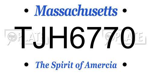 TJH6770 Massachusetts License Plate